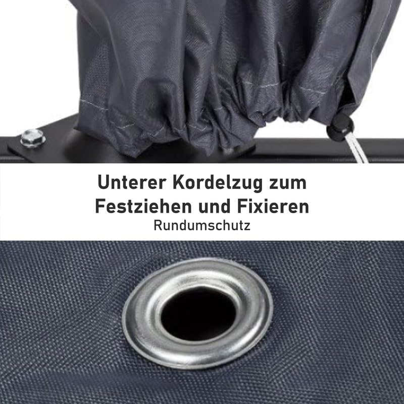 Purovi Schutzhülle für Sonnenschirme, Grau, 35x180 cm 180x 35 cm