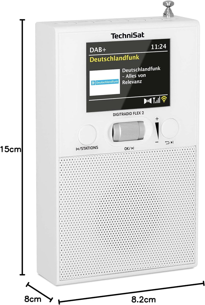 TechniSat DIGITRADIO Flex 2 - DAB Steckdosenradio (DAB+ Radio, UKW, Audio Eingang, USB Ladefunktion,