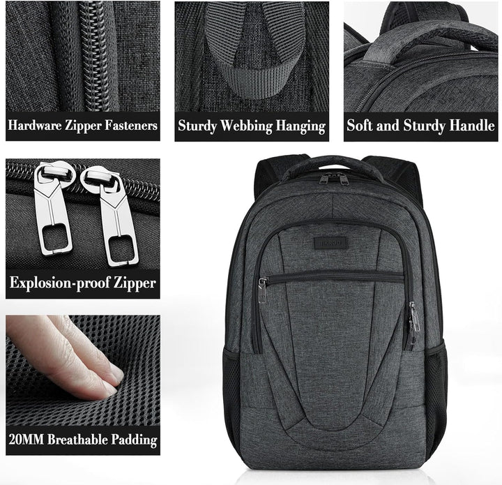 BIKROD Rucksack Herren, Schulrucksack Jungen Teenager, Wasserdichtem Schule 15.6 Zoll Laptop Rucksac