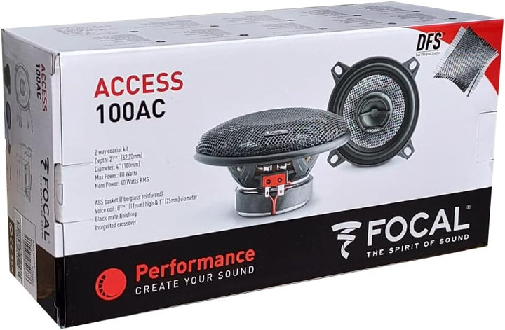 2 Koaxiallautsprecher kompatibel mit Focal Access 100AC 100 AC 2-Wege 10 cm 100 mm 4 "Durchmesser 40