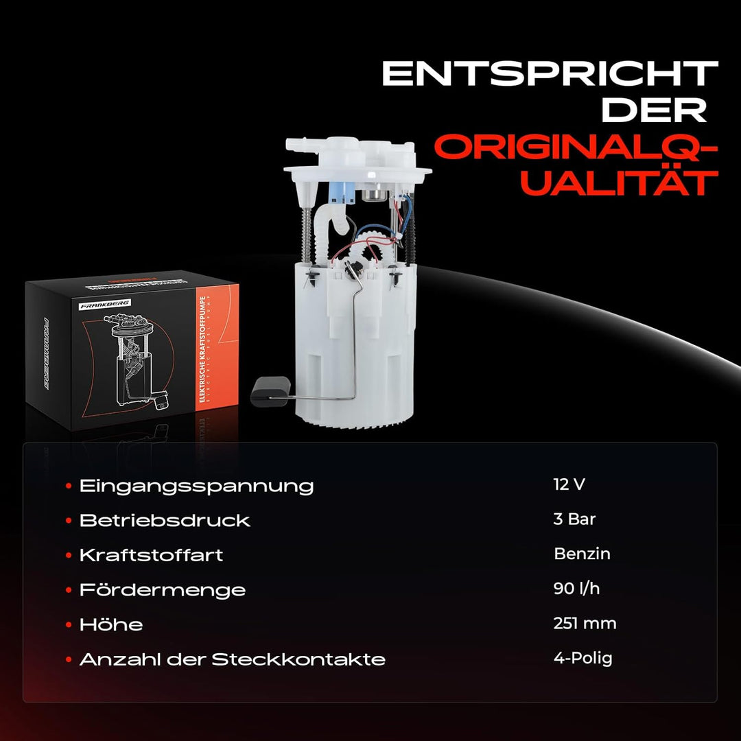 Frankberg Kraftstoffpumpe Benzinpumpe Kraftstoff-Fördereinheit Modul Satz ohne Drucksensor 4-Polig K