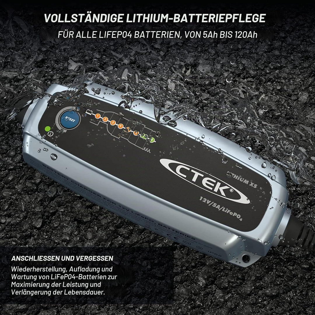 CTEK Lithium XS Multi-Funktions Batterieladegerät Mit 8-Stufen Ladeprogramm, 12V 5 Amp &amp; Protect Bum