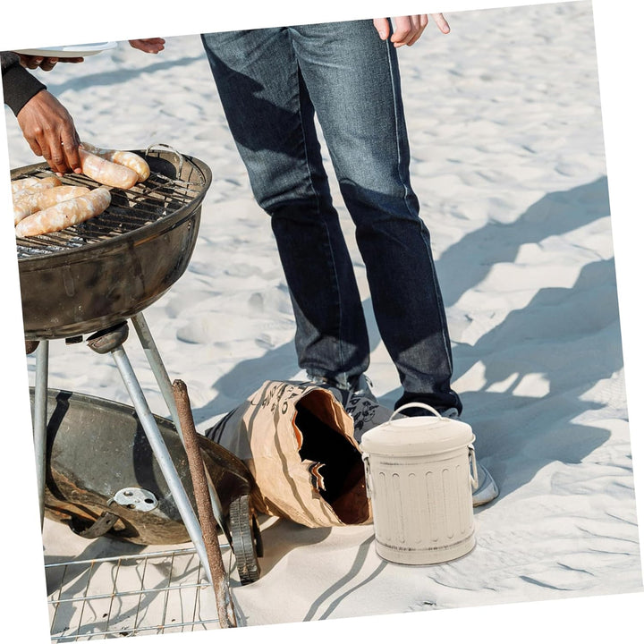 Garneck Stabiler Ascheeimer Aus Metall Mit Deckel Aufbewahrung Von Asche Für Den Hausgebrauch Für Ka