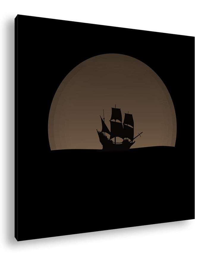 deyoli düsteres Segelschiff Format: 70x70 Effekt: Sepia als Leinwandbild, Motiv fertig gerahmt auf E