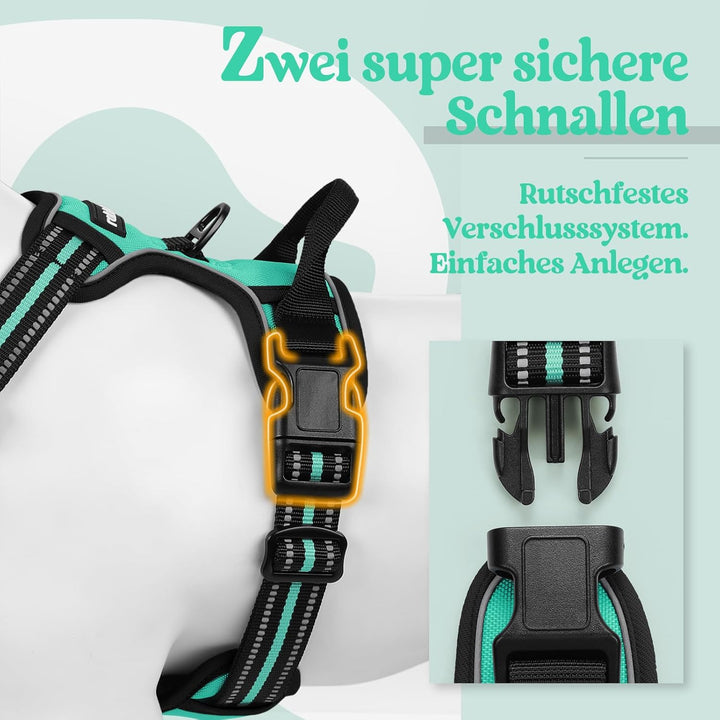 rabbitgoo Hundegeschirr Mittelgrosse Hunde Anti Zug Geschirr Hund mit Kontrolle No Pull Verstellbar