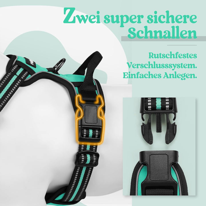 rabbitgoo Hundegeschirr Mittelgrosse Hunde Anti Zug Geschirr Hund mit Kontrolle No Pull Verstellbar