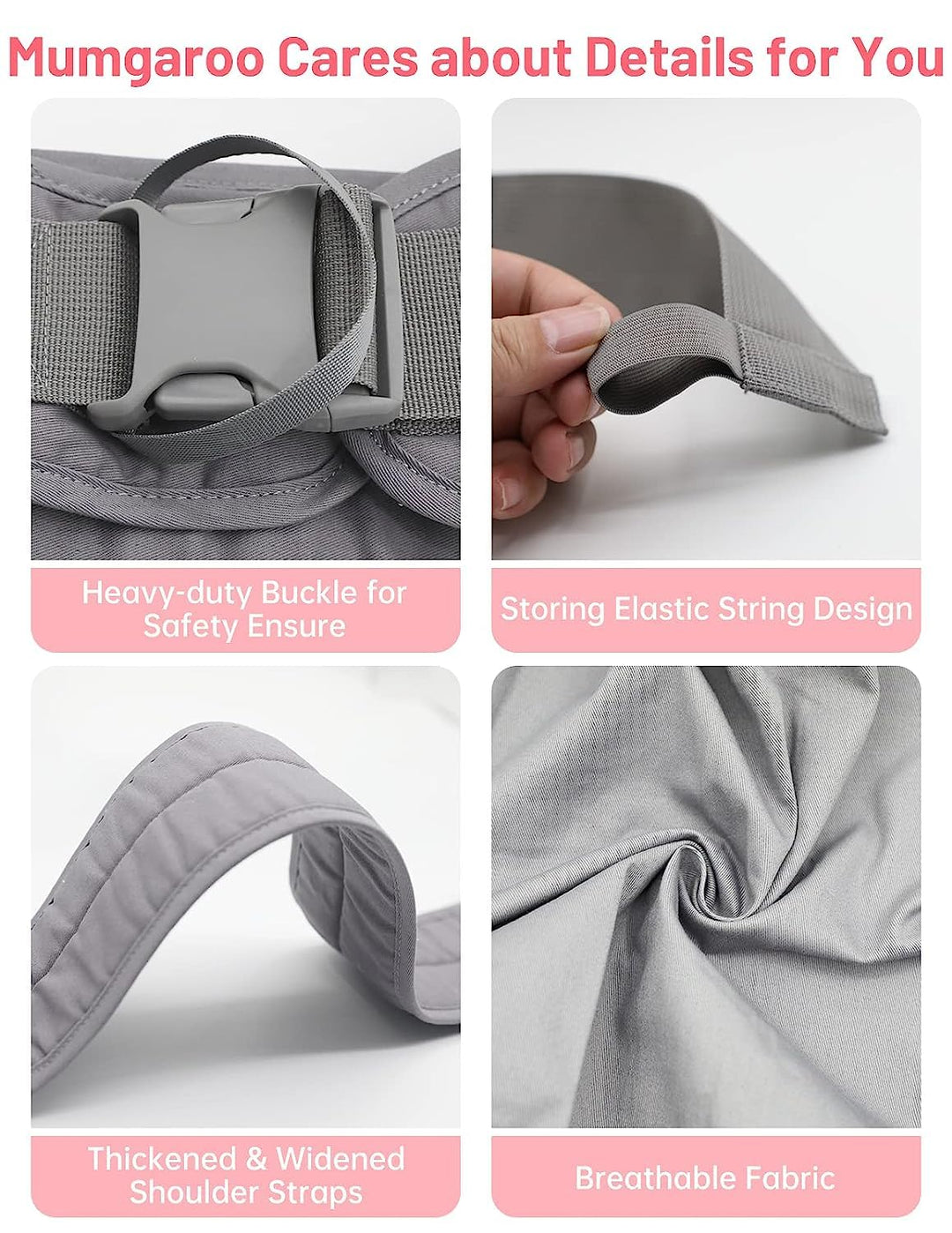 Tragetuch Baby, Mumgaroo Babytrage Neugeborene ab Geburt, On the Go Multifunktionale, für Babys von