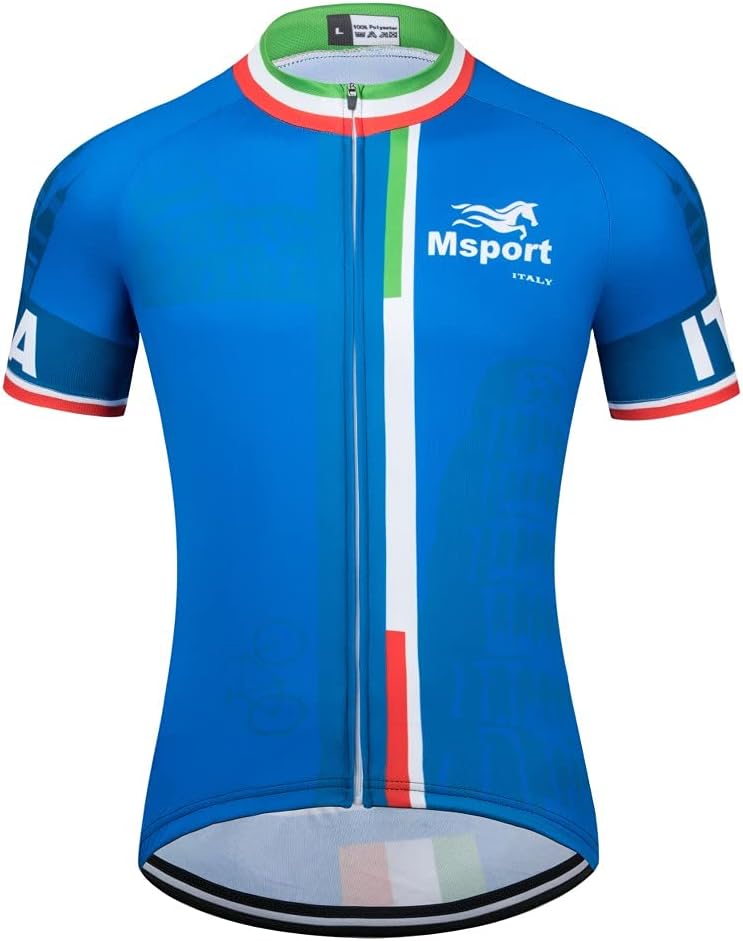 Msport Fahrradbekleidung Set – Komplettanzug Radtrikot + Trägerhose mit 5D-Gel-Polsterung Antistoss