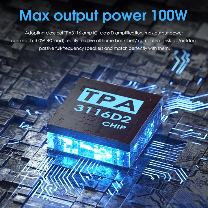 Nobsound 100W Full Frequency Mono Channel Digital Power Amplifier Audio Mini Amp with Power Supply (