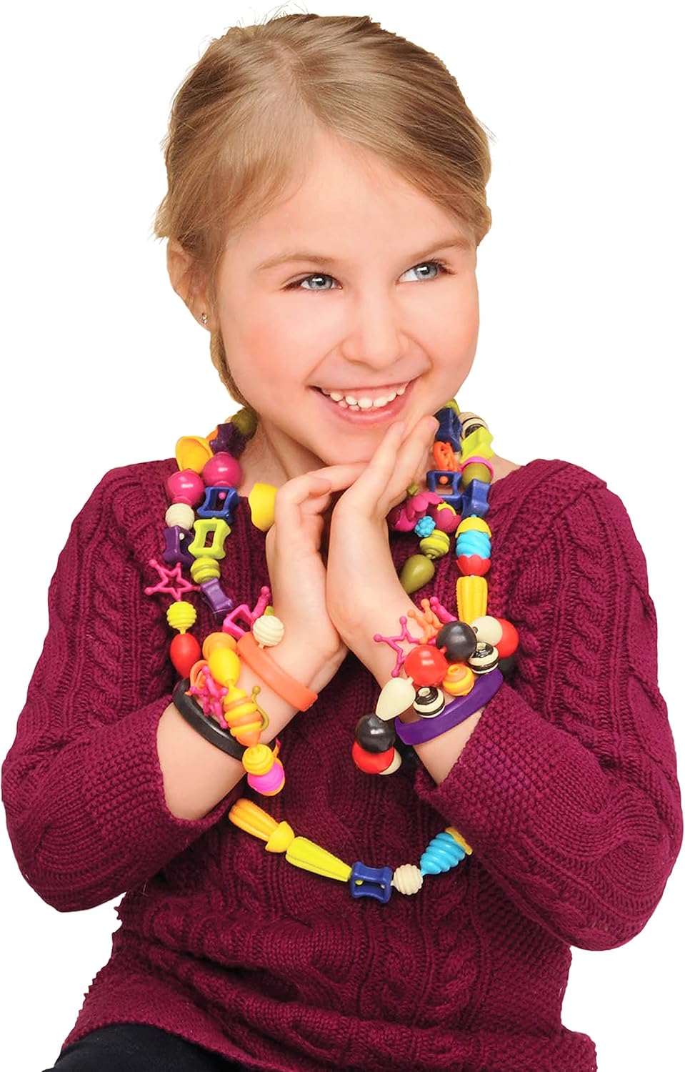 B. toys 275 Teile Bastelset Kinder Pop Arty – Schmuck Basteln, Bunte Perlen zum Zusammenstecken, Kin
