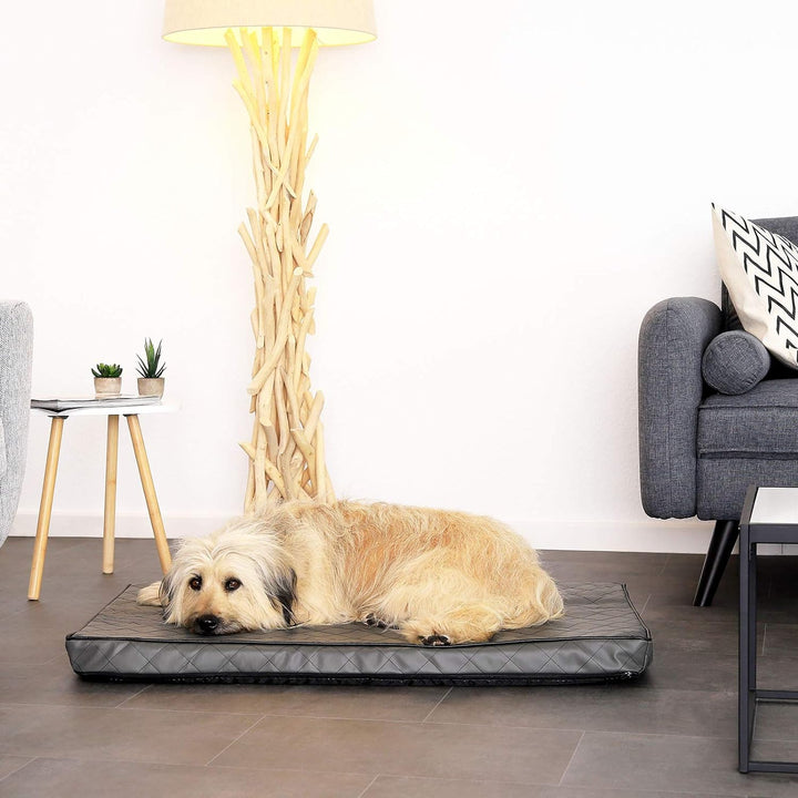 lionto Orthopädische Hundematte Hundebett Kunstleder Hundekissen Memory Schaumstoff, (L) 100x70 cm g