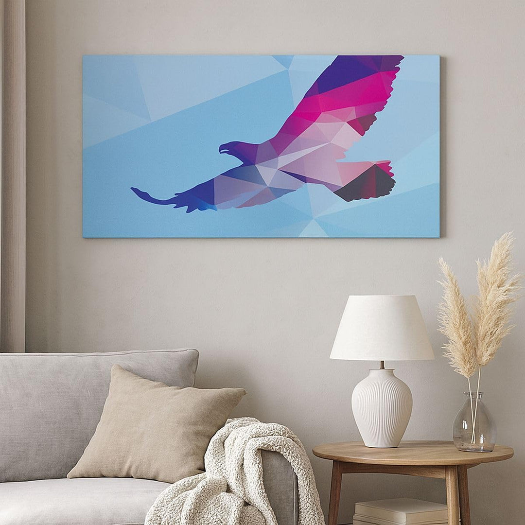 Wandbilder Dekoration Wohnzimmer Eagle Illustration modern Grafik Panorama Bilder auf Leinwand 120x5