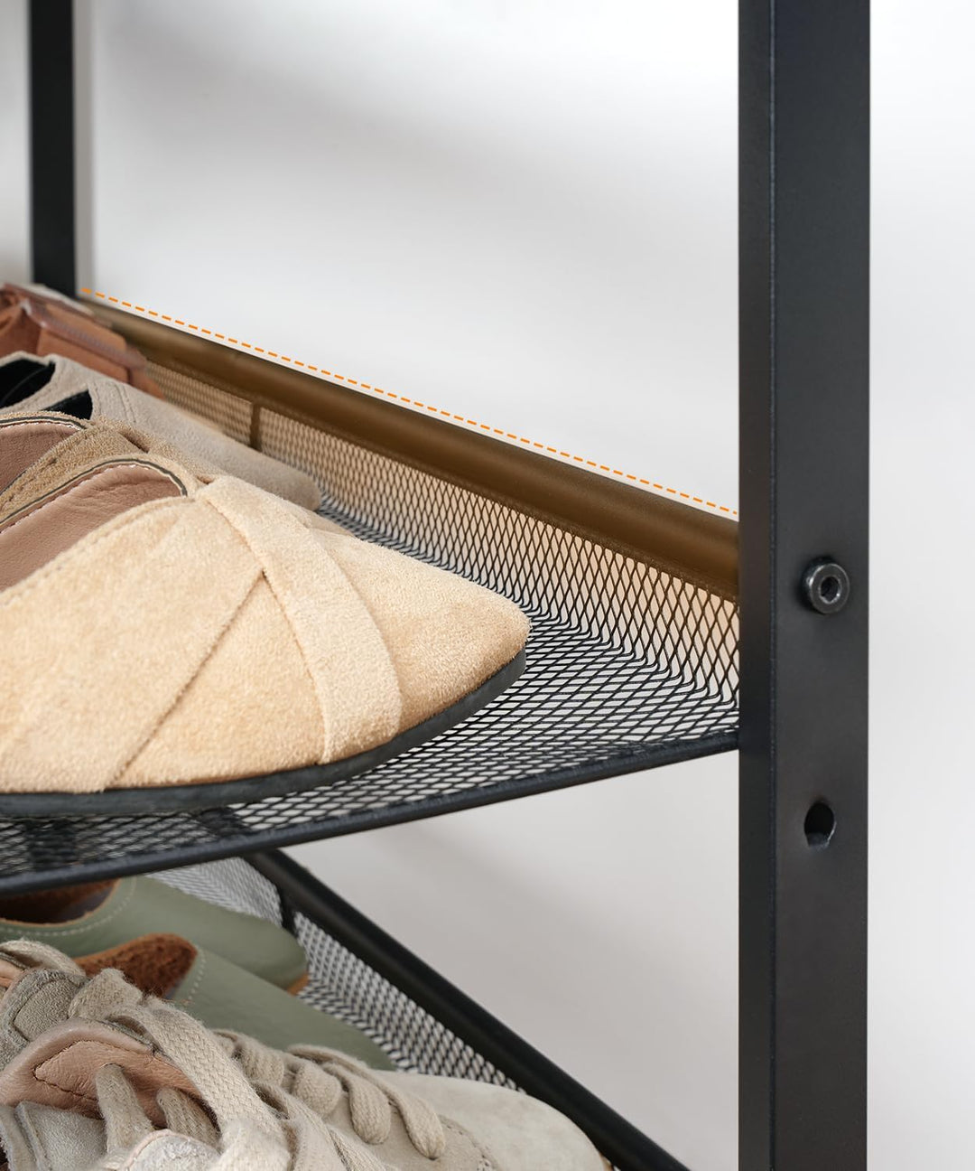 HOOBRO Schuhregal, 5-stöckiges Schuhablage, Schuhschrank, verstellbares Metallgitterregal, Geräumige