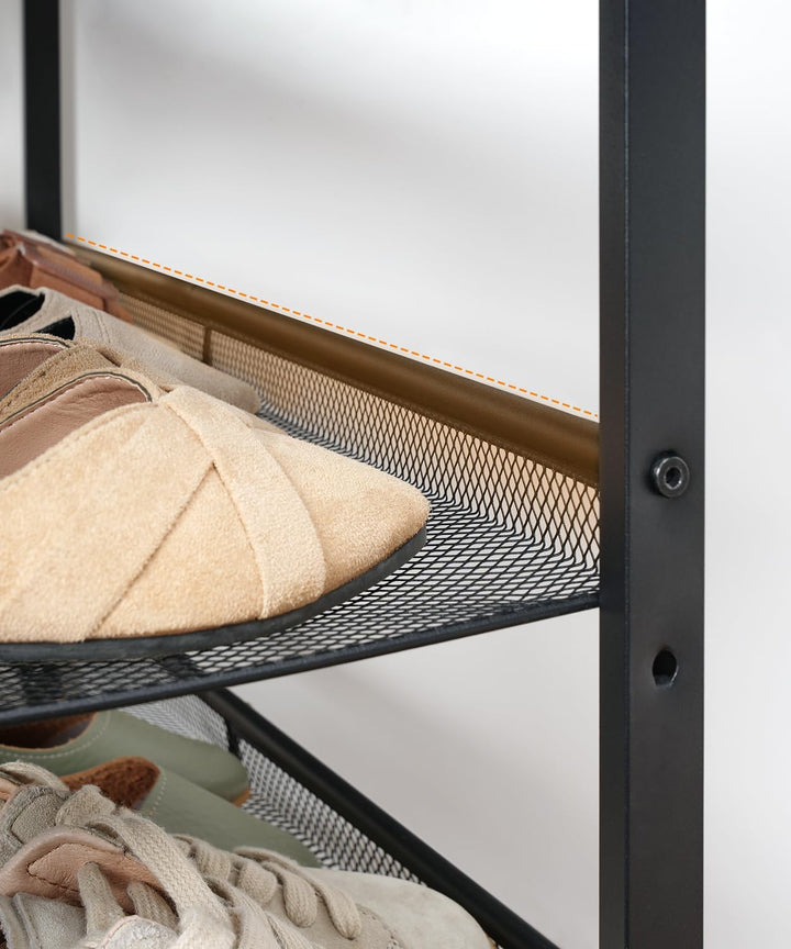 HOOBRO Schuhregal, 5-stöckiges Schuhablage, Schuhschrank, verstellbares Metallgitterregal, Geräumige