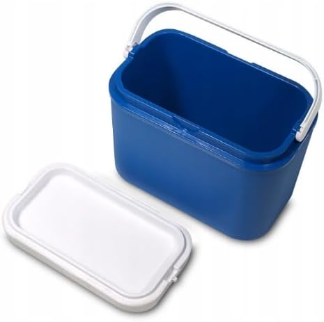 POTZ Kühlbox, blau, tragbar, mit abnehmbarem Deckel und Griff, leicht und langlebig, mit 2 Kühlkartu