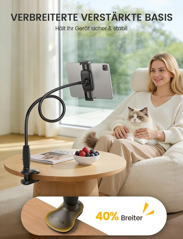 Lamicall Schwanenhals Tablet Halterung Bett - [Stabil unten, Flexibel oben] 85cm Bruchsicher iPad St