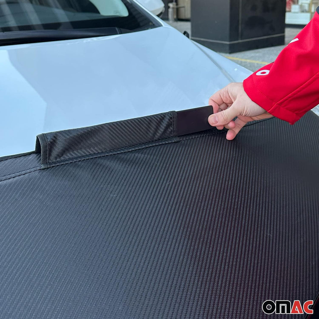 OMAC Haubenbra Steinschlagschutz Bonnet Bra kompatibel mit VW Golf 2003-2008 Carbon Optik Halb Schwa