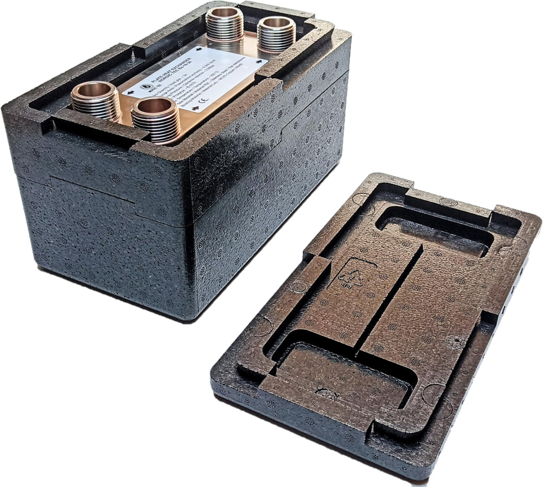 Edelstahl Plattenwärmetauscher Nordic Tec Ba-16-34 mit Isolierung Plattenwärmeübertrager Wärmetausch