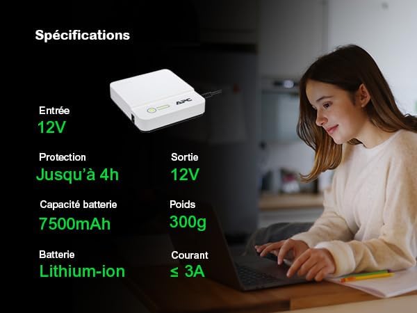 APC Back-UPS Connect CP12036LI Lithium-Ionen-Mini-USV, 12 V DC, 36 W, entwickelt für Router, Smart H