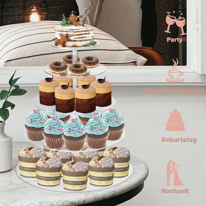 Lighterday 5 Etagen Etagere Acryl Tortenständer Cupcake Ständer Cake Stand Kuchenständer,Donut Cupca