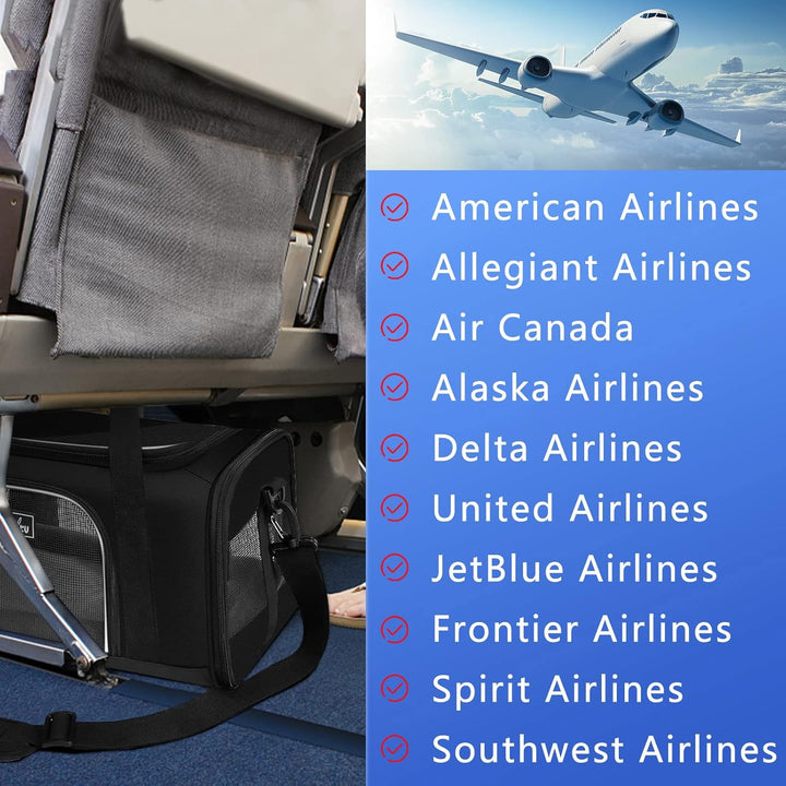 Wakytu TSA-zugelassene Haustier-Tragetasche für kleine, mittelgrosse Katzen und Hunde,Hundetragetasc