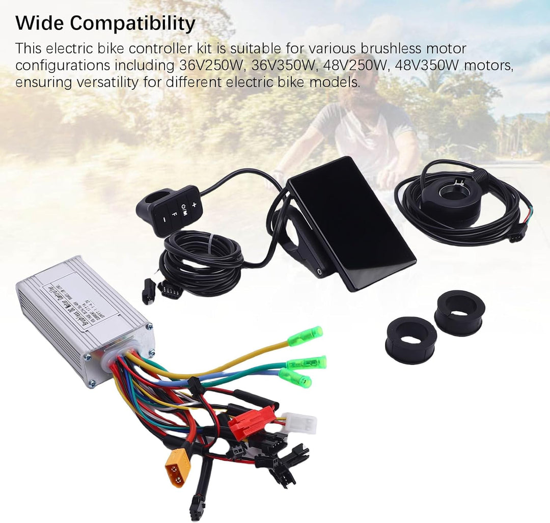 BuyWeek Elektrofahrrad Brushless Motor Controller Kit, 36V 48V 250W 350W 17A 3 Modus Sinuswelle Cont