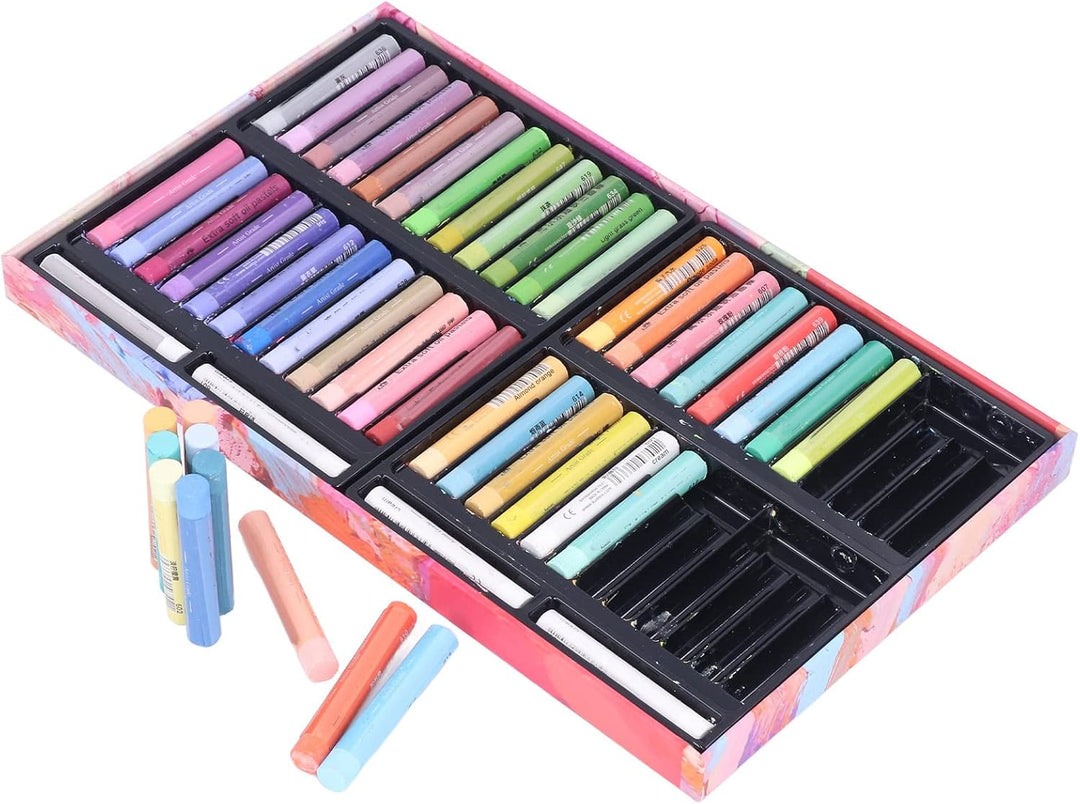 Qcwwy Öl-Pastell-Set, 52 Stück Super Weiches Öl-Pastell-Set Gemischtes Öl-Pigment-Wachs-Pastell-Kuns