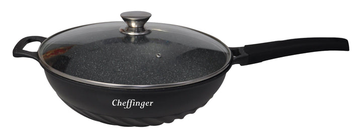 Cheffinger Pfannen-Set Ø 32cm »WOK Wokpfanne Pfanne mit Glasdeckel Induktion CF-DW32«
