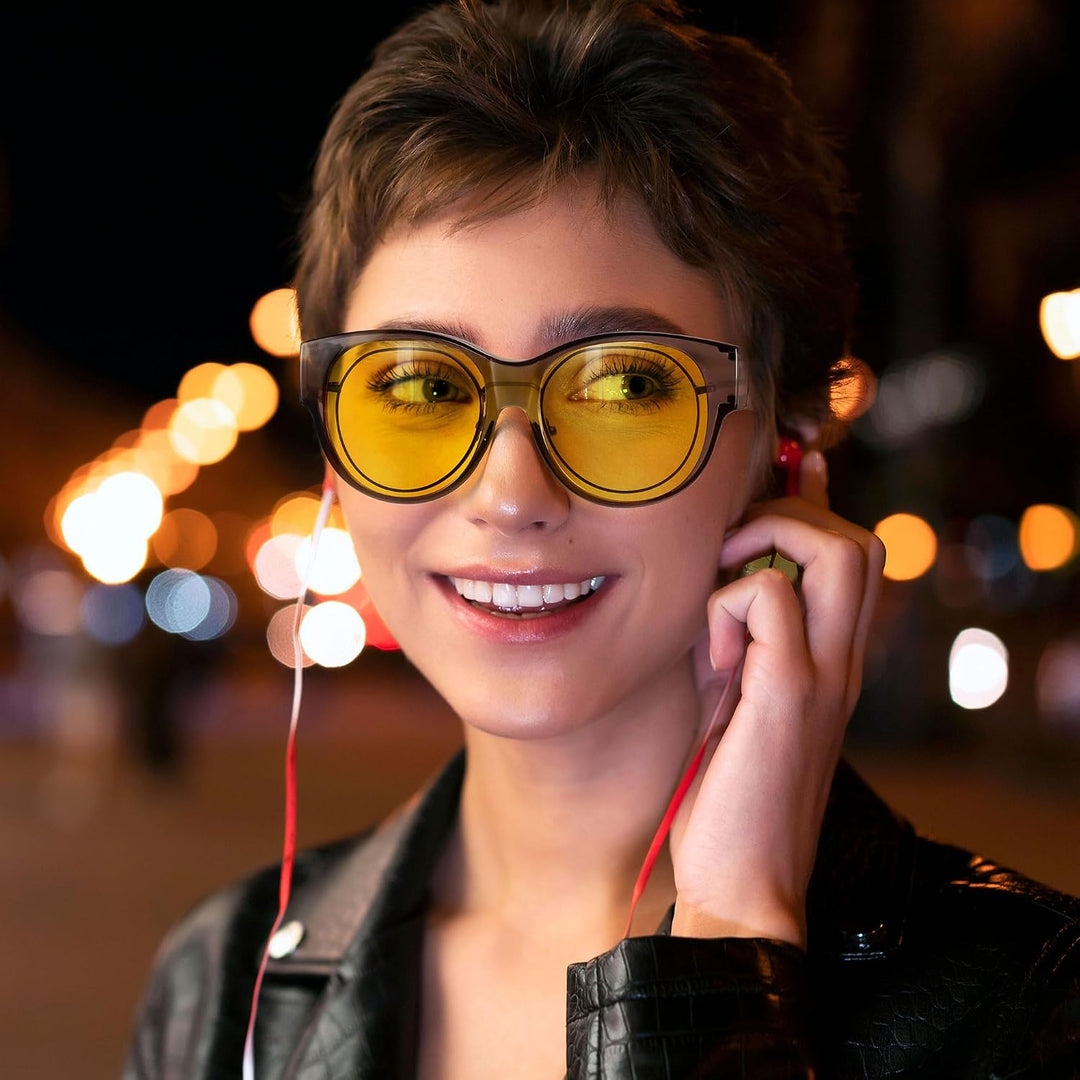 URUMQI Nachtsichtbrille für Autofahrer, Nachtfahrbrille Nachtbrille zum Autofahren Damen Herren, Aut