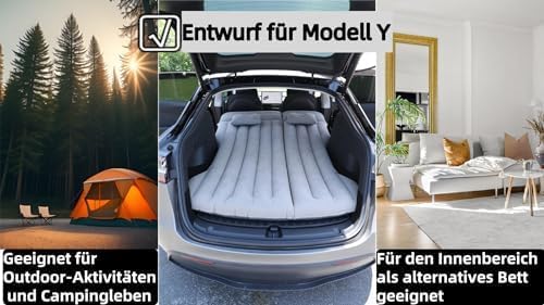 Auto Matratze, Aufblasbare Matratze Geeignet für Tesla Model Y, SUV Car Kofferraum Bett Rückbank, Lu