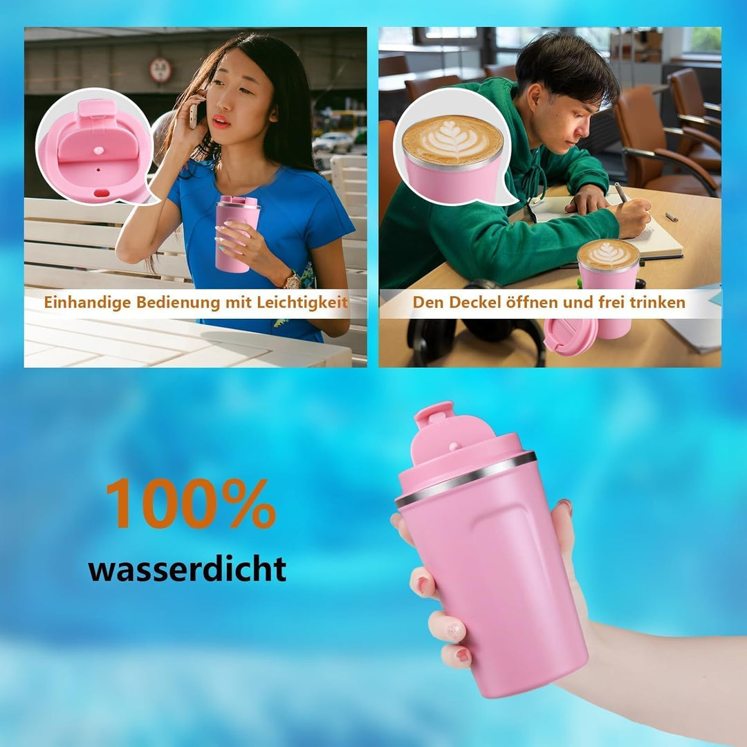 Thermobecher Personalisiert mit Foto und Logo - Edelstahl Kaffee Thermobecher 380ml - Geburtstagsges
