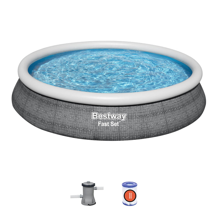 Aufblasbarer Pool Bestway 457 x 84 cm Grau 9677 L