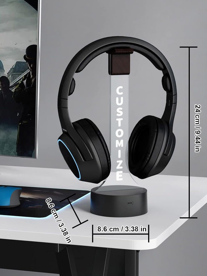 YuanDian personalisierte Licht bis Kopfhörer Stand für Schreibtisch, Gaming-Headset-Halter RGB mit 1
