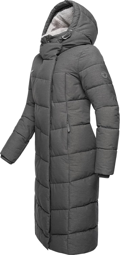 Ragwear Damen atmungsaktiver Wintermantel Warmer wasserdichter Steppmantel lang mit Kapuze Pavla Lon