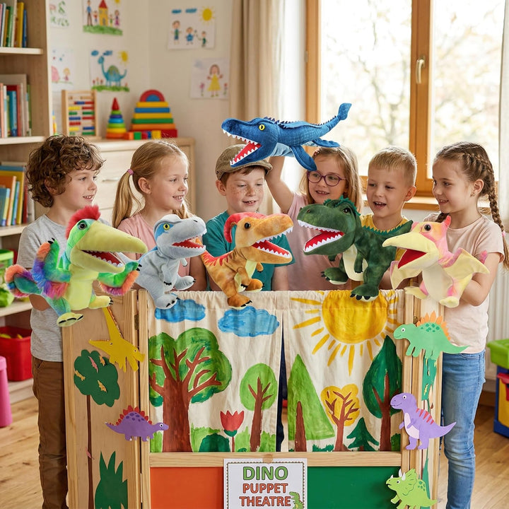LOMTRATS Meerestier-Handpuppen für Kinder, Kleinkinder umfassen Haie, Wale usw. mit beweglichen offe