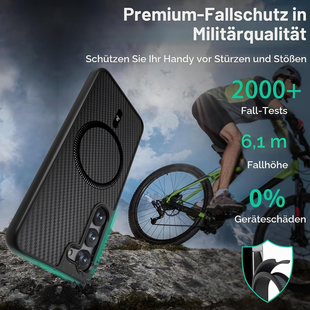 ONES Magnetisch für Samsung Galaxy S23 Ultradünne Hülle, Kompatibel mit MagSafe, Fallschutz in Milit