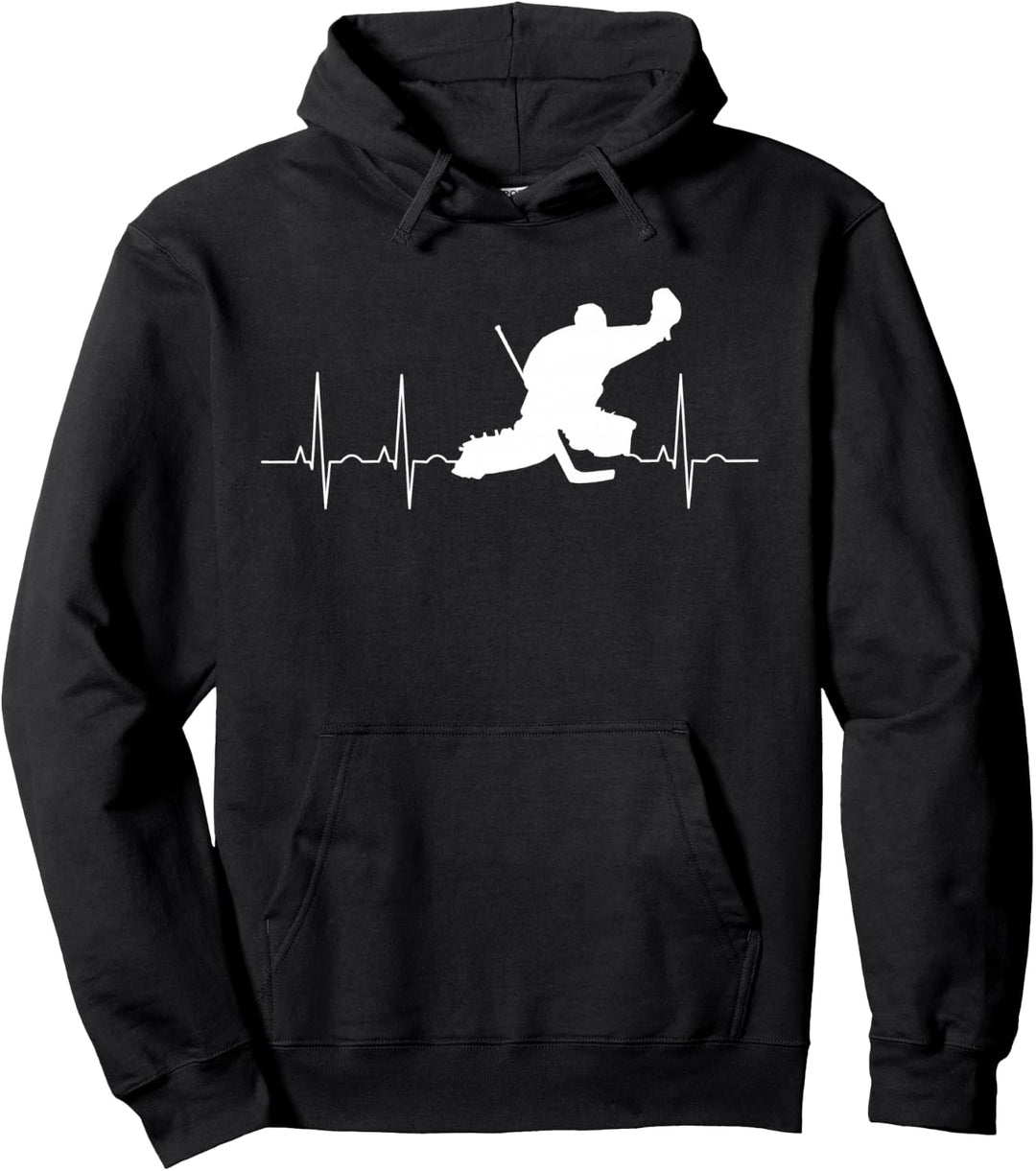 Lustiges Eishockey Torwart Herzschlag Puls Geschenk Pullover Hoodie