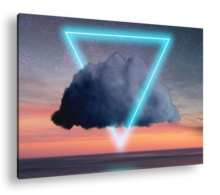 deyoli Dreieck Wolken Logo Format: 80x60 als Leinwandbild, Motiv fertig gerahmt auf Echtholzrahmen,