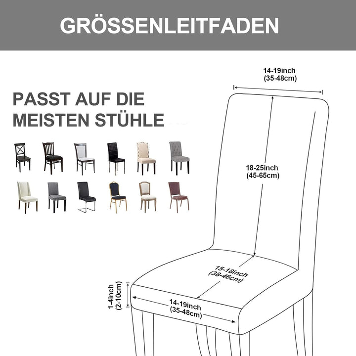 Yugarlibi Stuhlhussen 6er Set Stretch Stuhlhussen Schwingstuhl Elastische Hussen Stuhlbezug Abnehmba