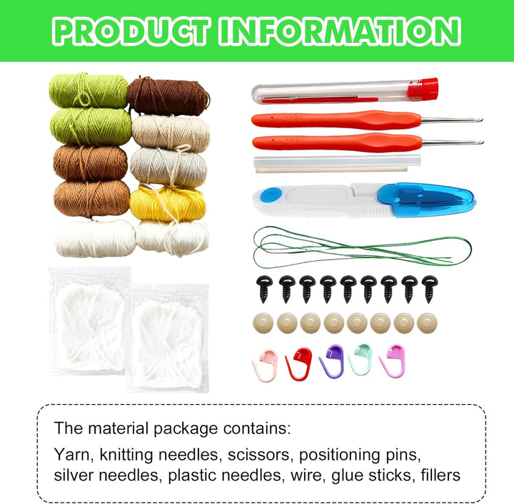 BAIFULAI Kaktus Hänge Häkeln Starter Kits Erwachsene: Häkelset für Anfänger mit Häkelnadeln, Garn un