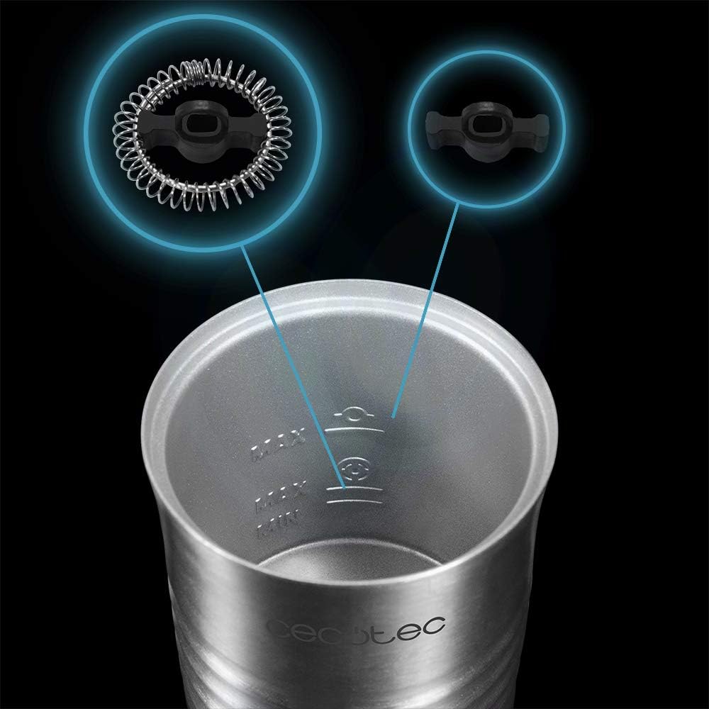 Cecotec Milchaufschäumer Power Moca Spume 4000, Milch und Schokolade, Kaltaufschäumung, Aufwärmung,