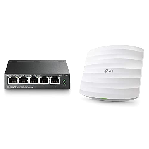 TP-Link EAP225 AC1350 WLAN Access Point und TP-Link TL-SG1005P 5-Port Gigabit PoE Switch mit 4 PoE+