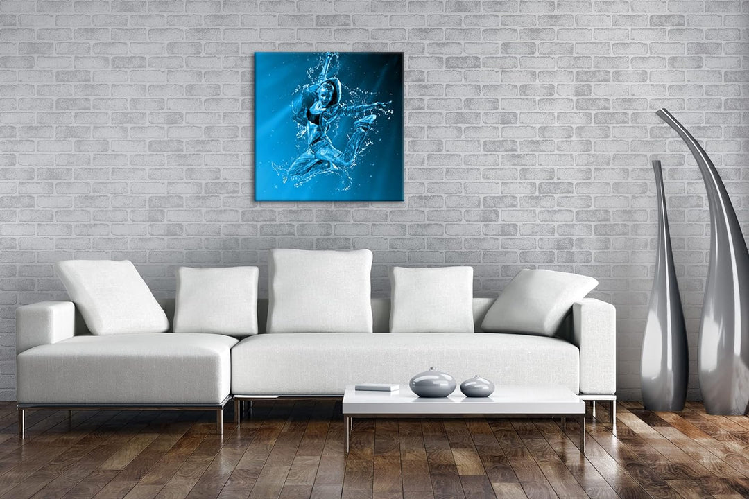 deyoli stylisher Tanz im Wasser Format: 70x70 Effekt: Monocrome Blau als Leinwand, Motiv fertig gera