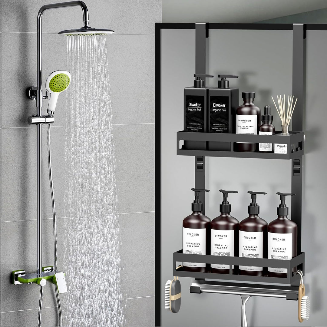 Diwoker Duschablage zum Hängen, Duschregal Ohne Bohren für Duschwand Badezimmer Organizer mit 2 Dusc