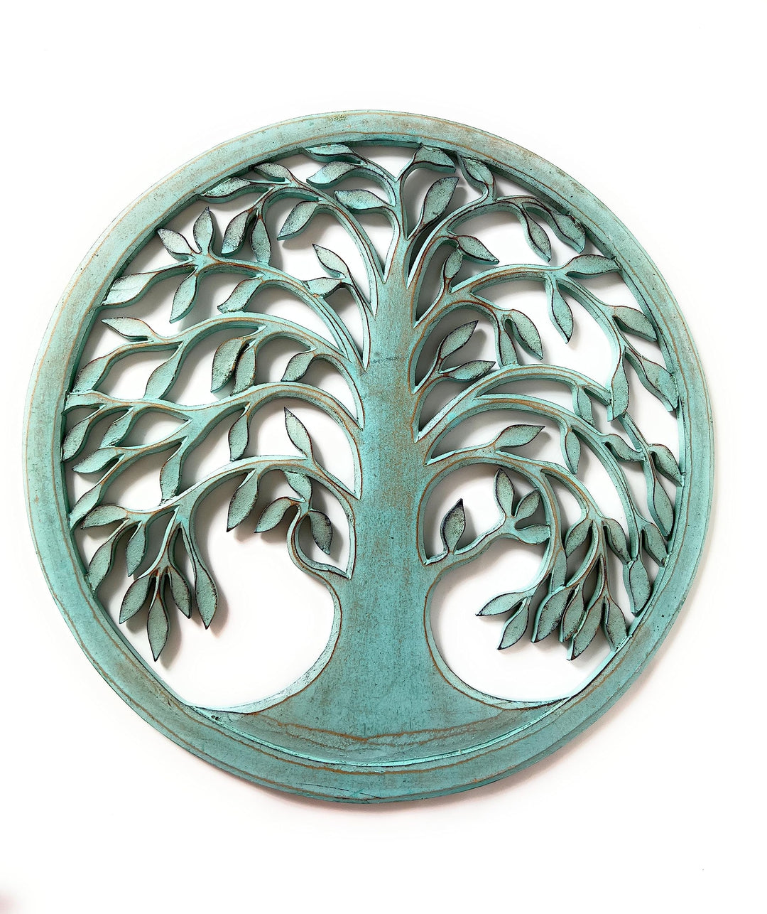 Trintura Wandbild Baum des Lebens Mandala Beringin 60cm (türkis) Lebensbaum