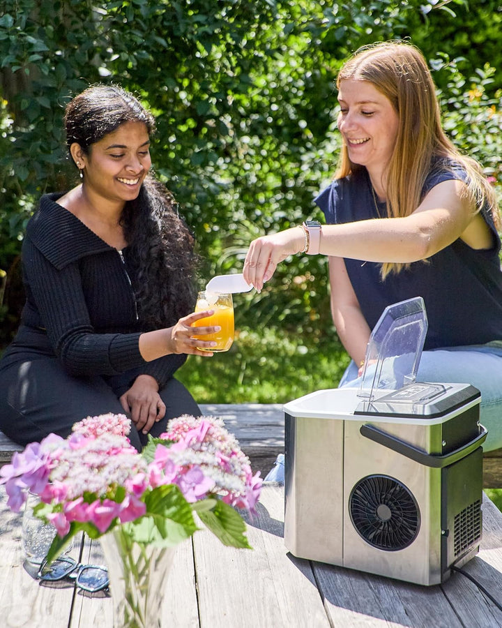 SENYA Eiswürfelmaschine, 2 Eiswürfelgrössen, bis zu 12 kg in 24 Stunden, Tank 1,3 l – LED-Display –