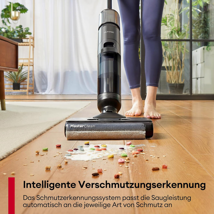 Ultenic Nass Trockensauger akku, Saugwischer Kabellos, 50 Minuten Laufzeit, Selbstreinigungsfunktion
