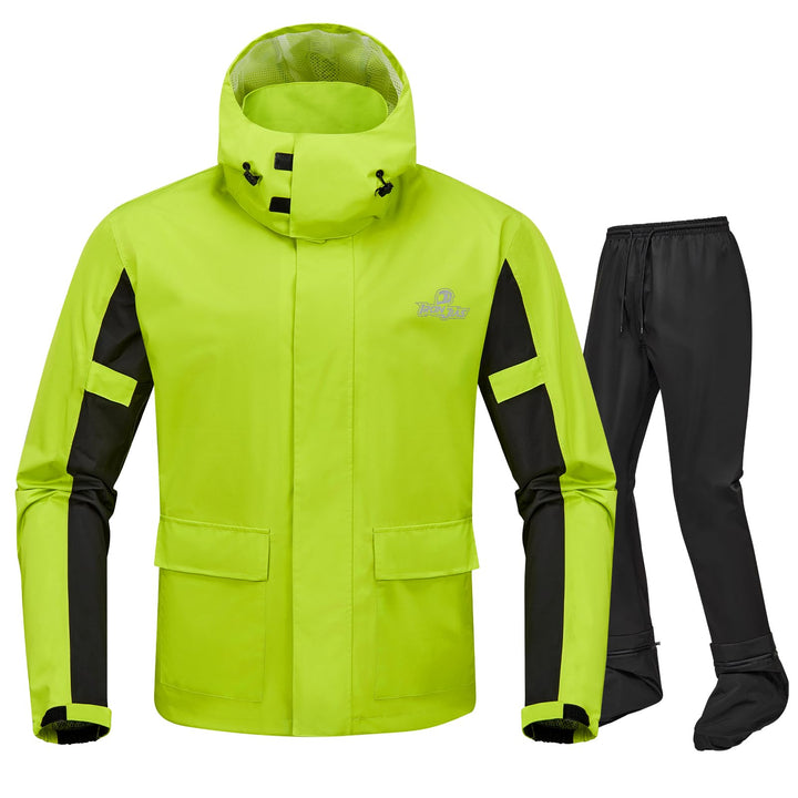 IRON JIA’S Regenanzug Herren Motorrad Regenjacke Wasserdichter Winddicht Atmungsaktiver Reflektieren