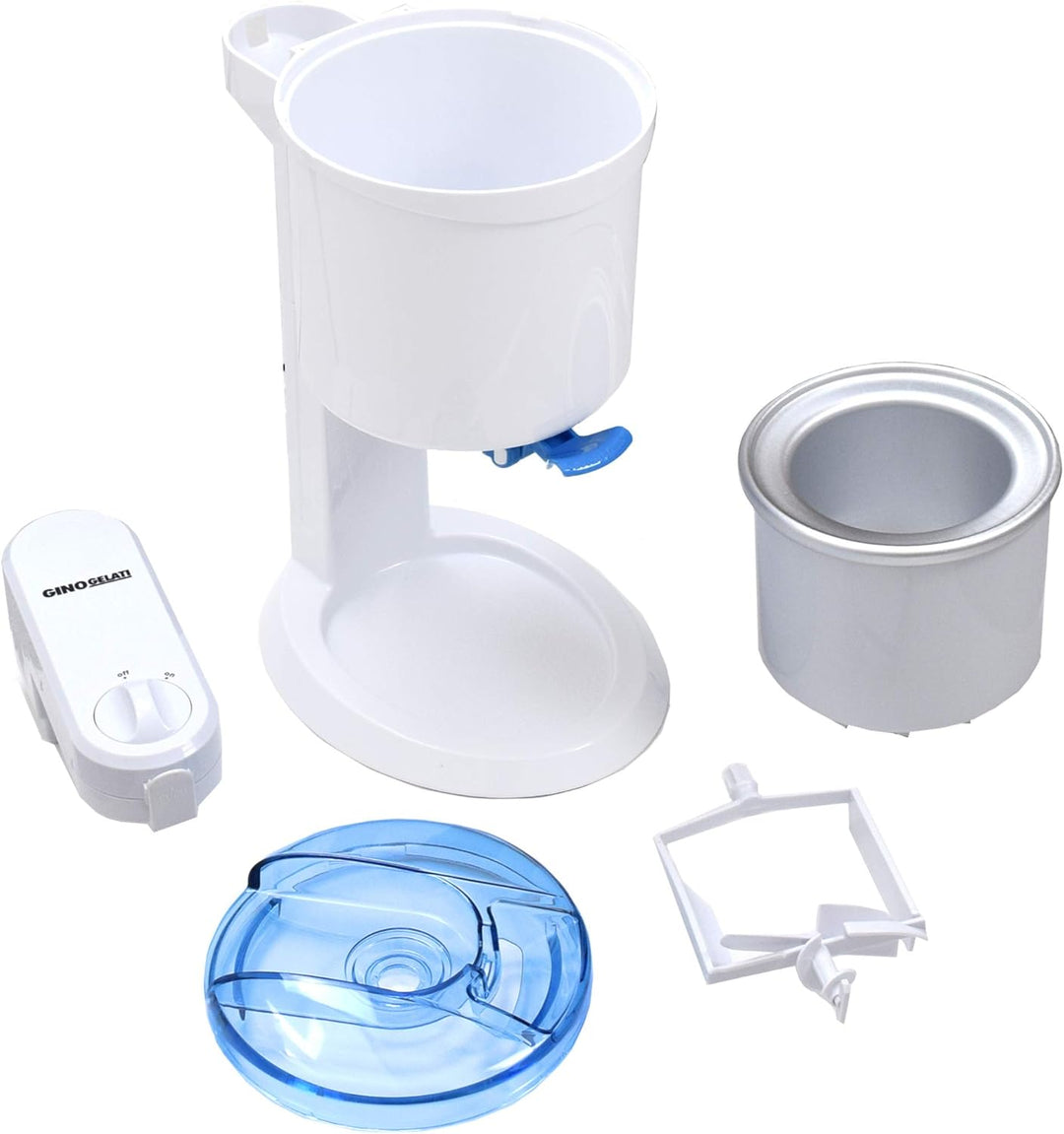 Gino Gelati GG-45W-Blue Rico 4in1 Softeismaschine, Eismaschine, Frozen Yogurt-Milchshake Maschine, F
