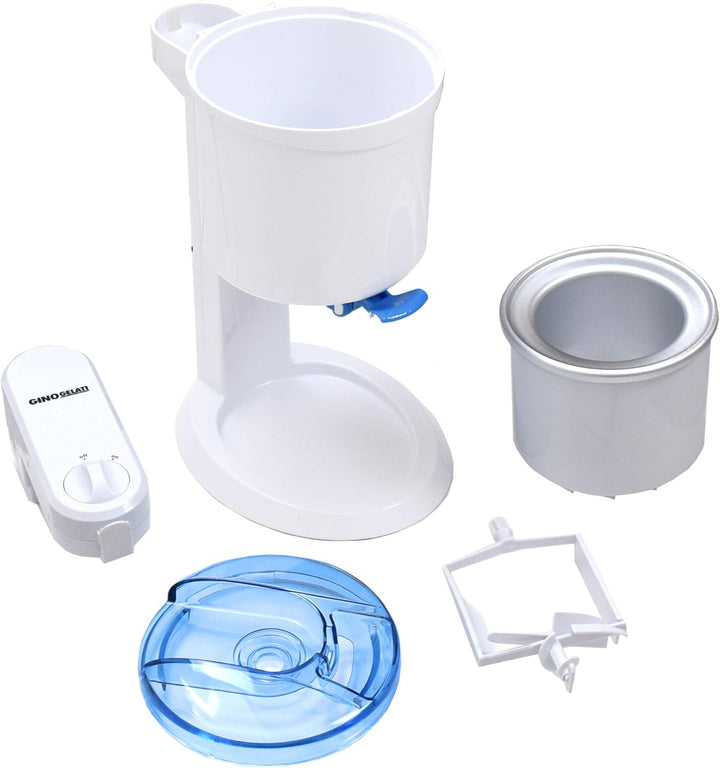 Gino Gelati GG-45W-Blue Rico 4in1 Softeismaschine, Eismaschine, Frozen Yogurt-Milchshake Maschine, F